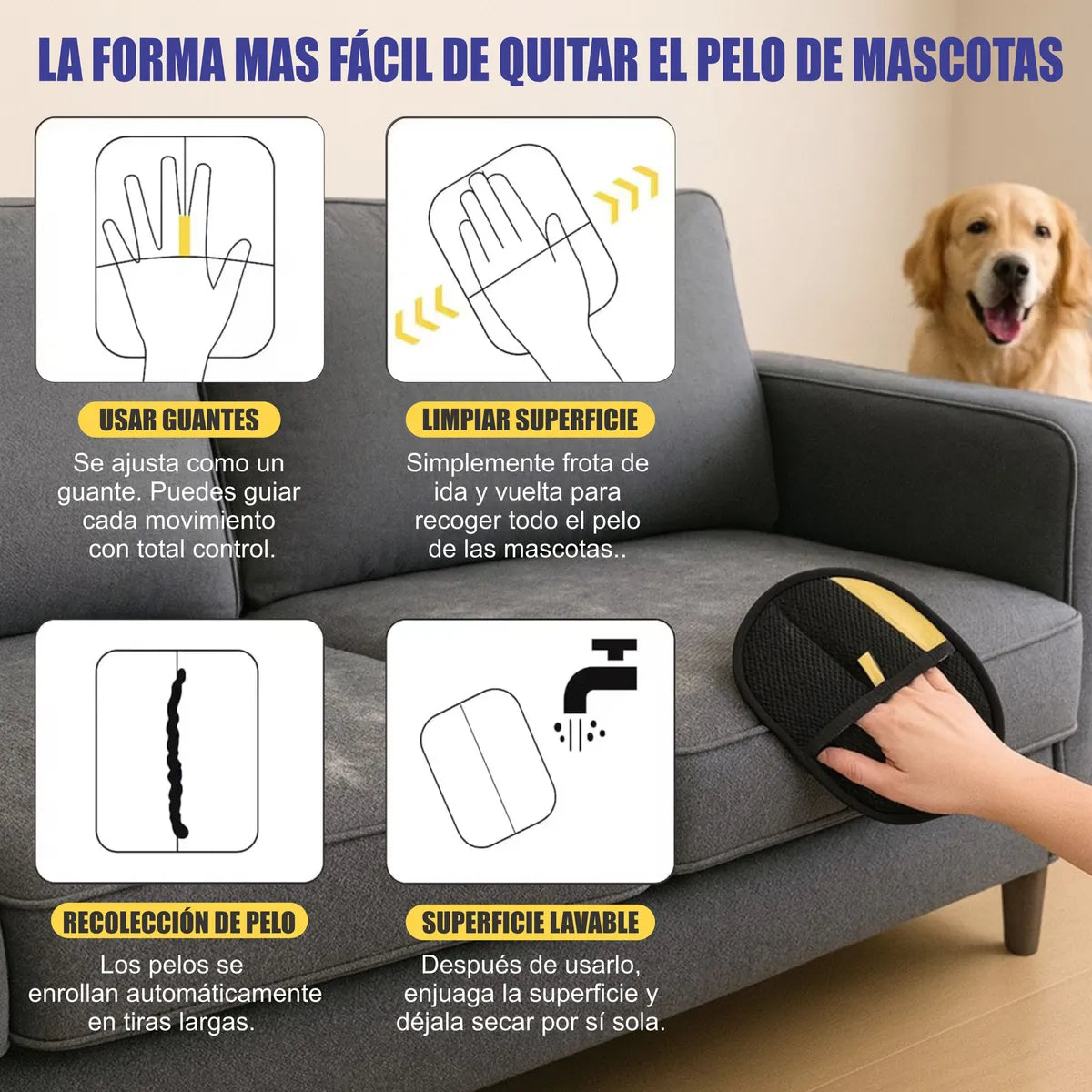 GUANTE LIMPIA PELOS DE MASCOTAS 🙀🐶